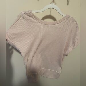 Women's cream open back T-shirt- size small